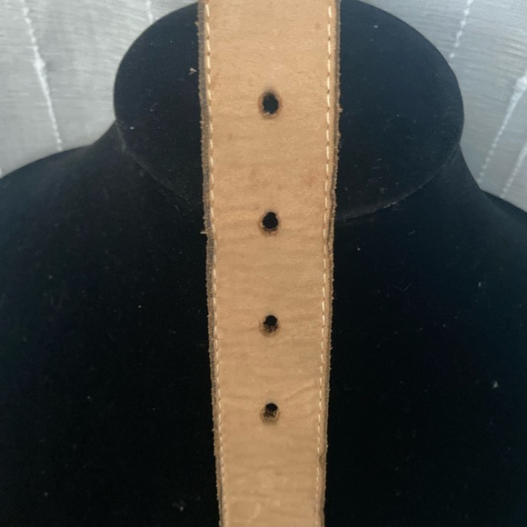 Barcelona leather belt with brass scroll buckle Excellent condition brown bronze - Picture 6 of 6